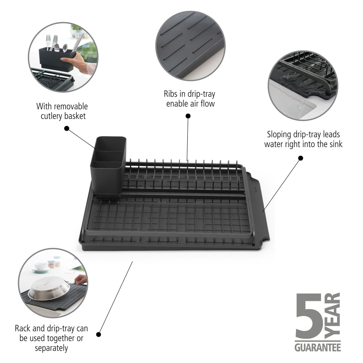 Dish Drying Rack - Dark Grey