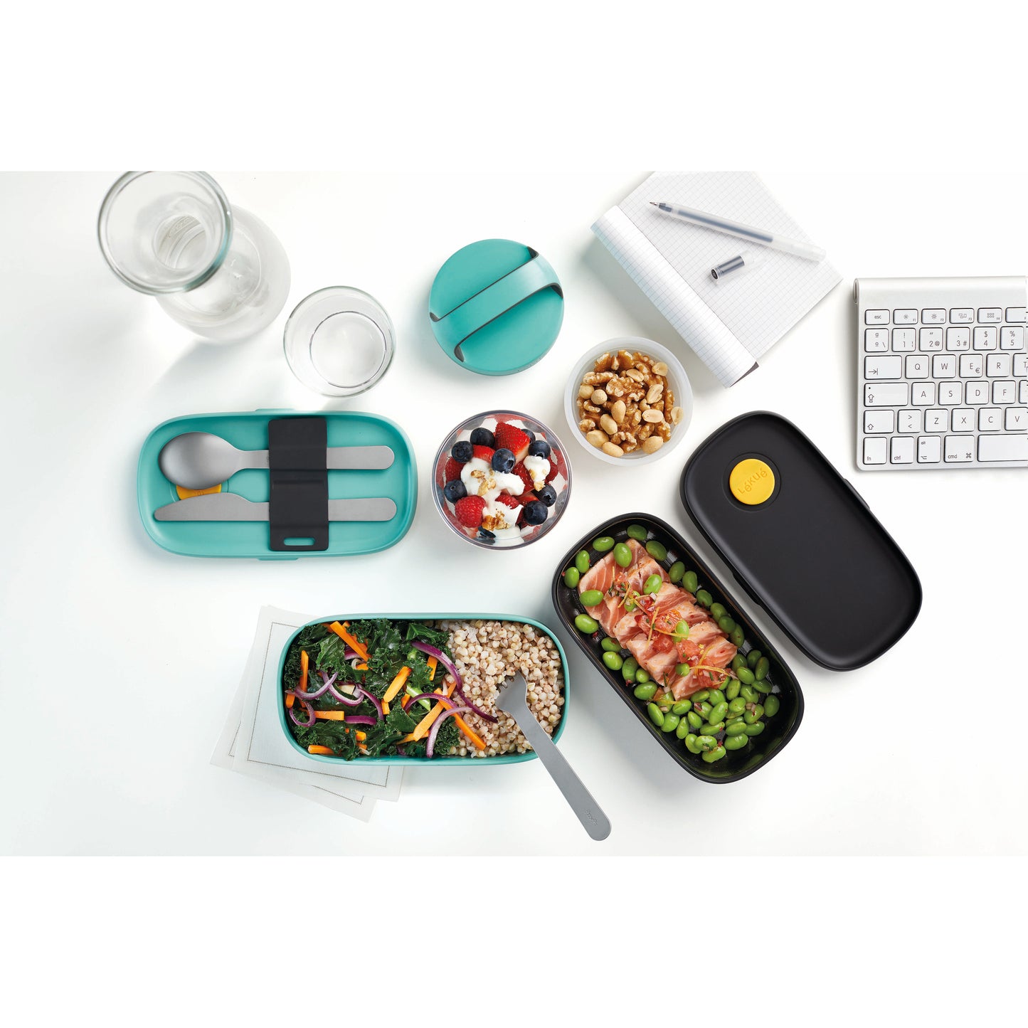 LunchBox To Go Set with cutlery - Black