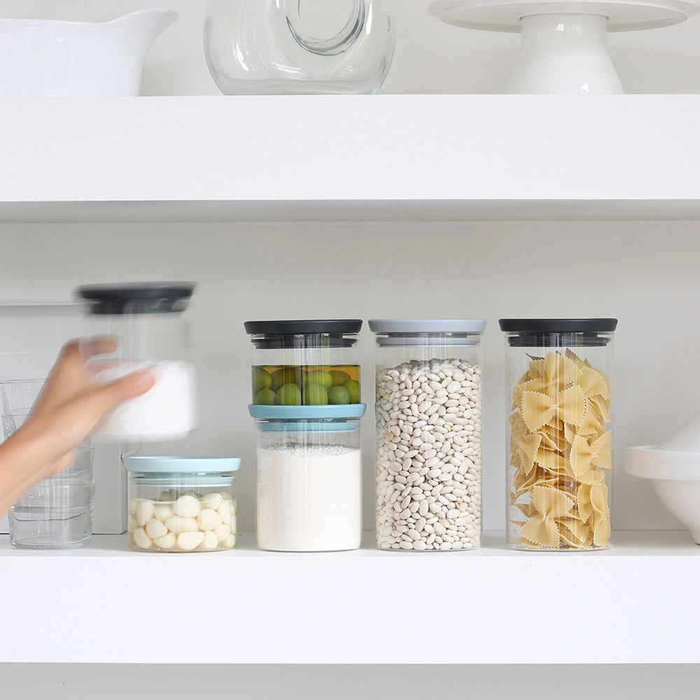 Stackable Glass Jar 1.1 litre - Dark Grey Lid