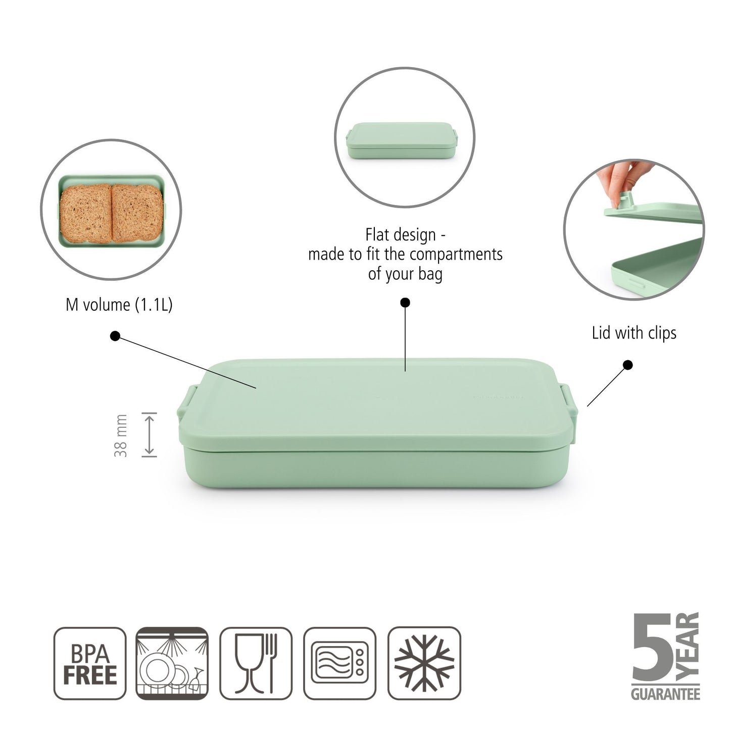 Make & Take Lunch Box, Flat - Jade Green