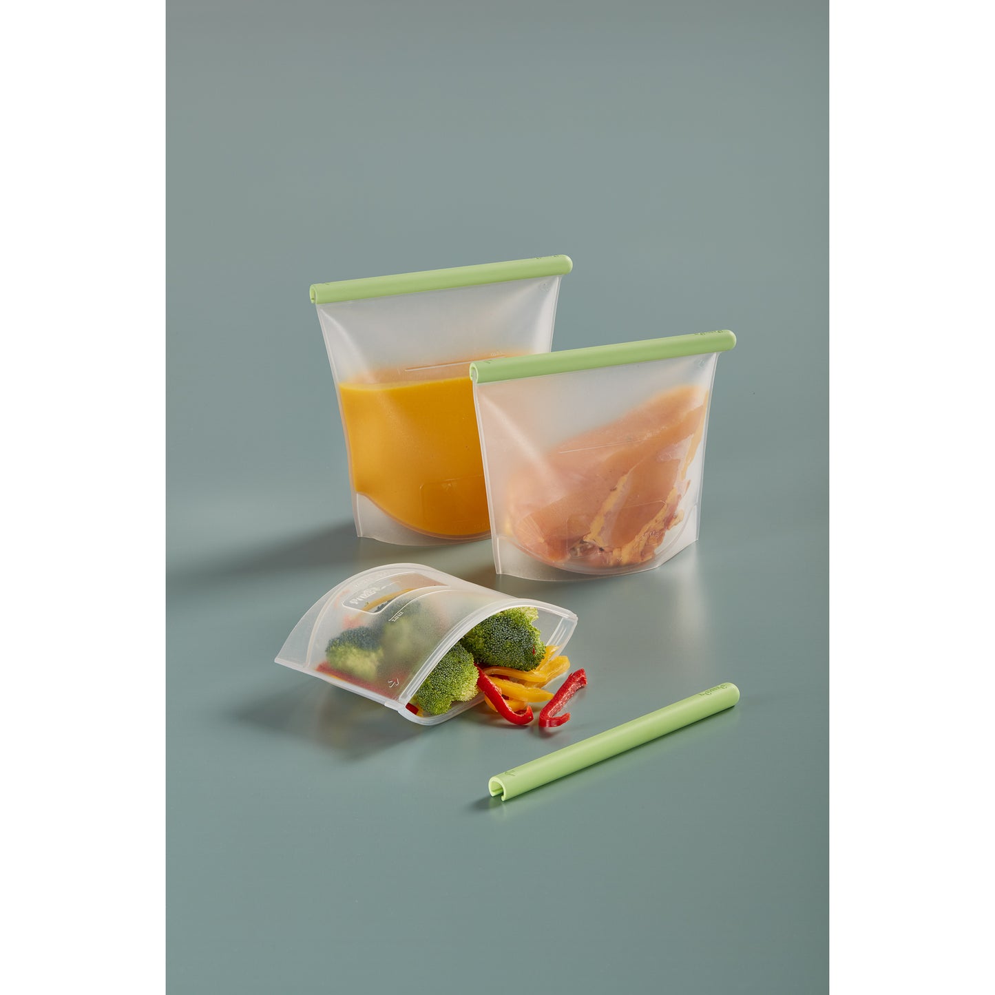 3pc Reusable silicone Bags - White