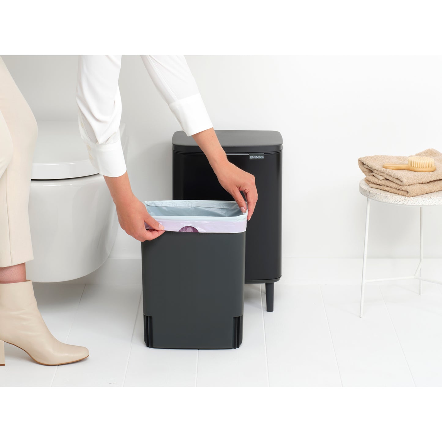 Bo Waste Bin Hi 12 litre - Matt Black