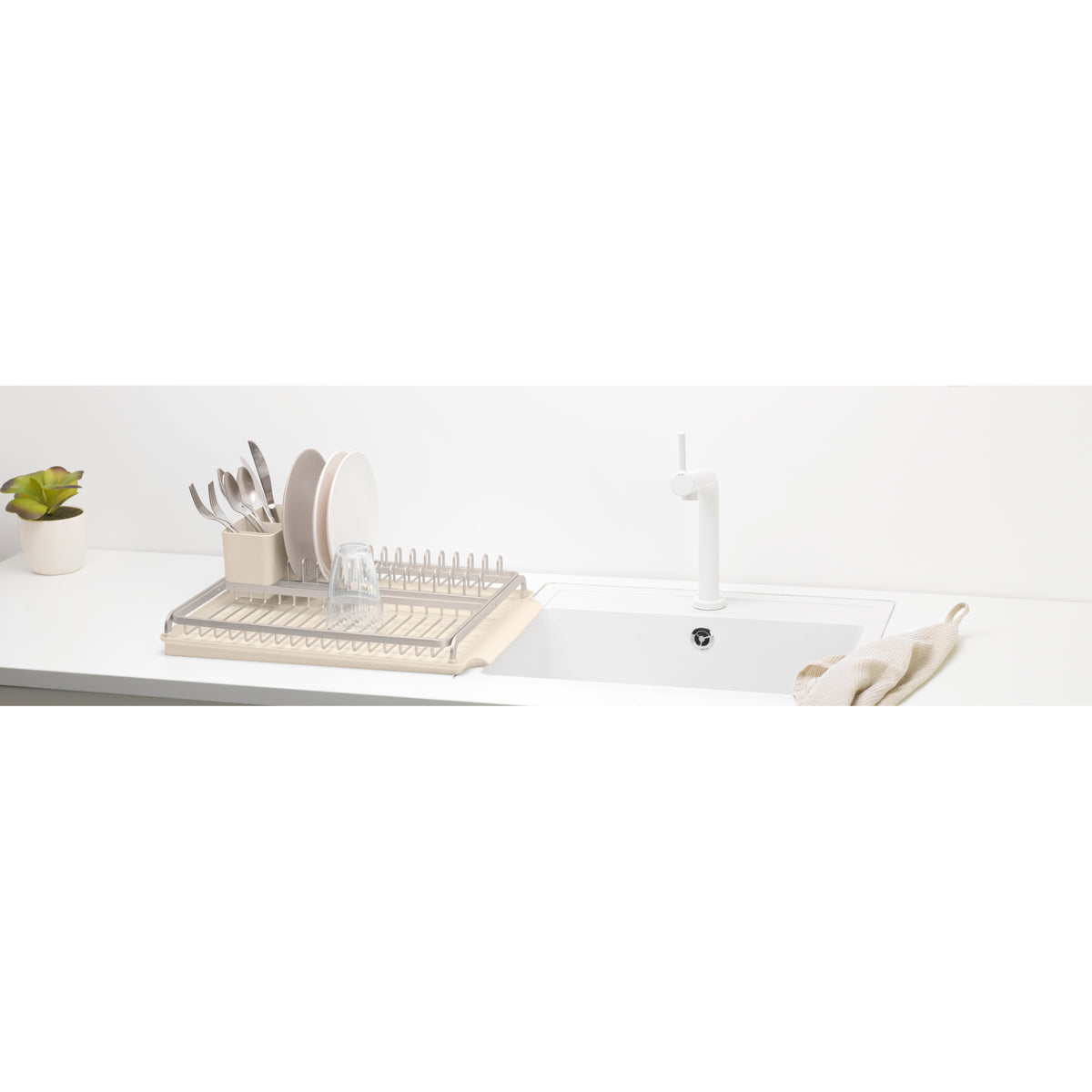 SinkSide Dish Drying Rack - Soft Beige