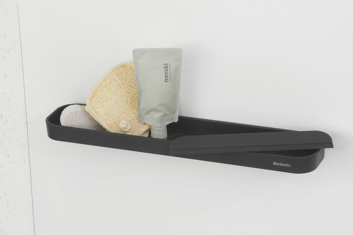 MindSet Shower Shelf with Squeegee - Dark Grey