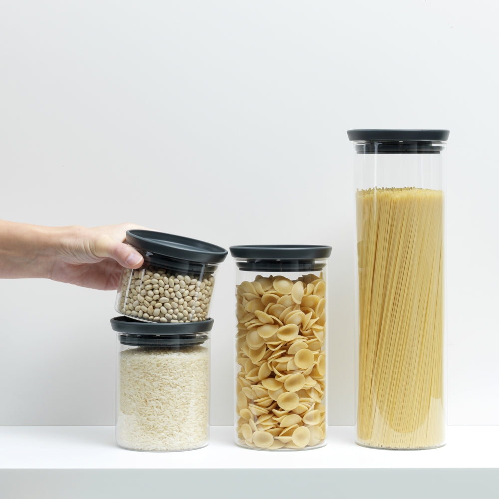 Stackable Glass Jar 0.3 litre - Dark Grey Lid