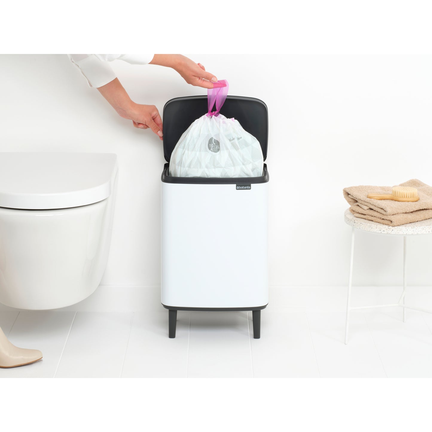 Bo Waste Bin Hi 12 litre - White