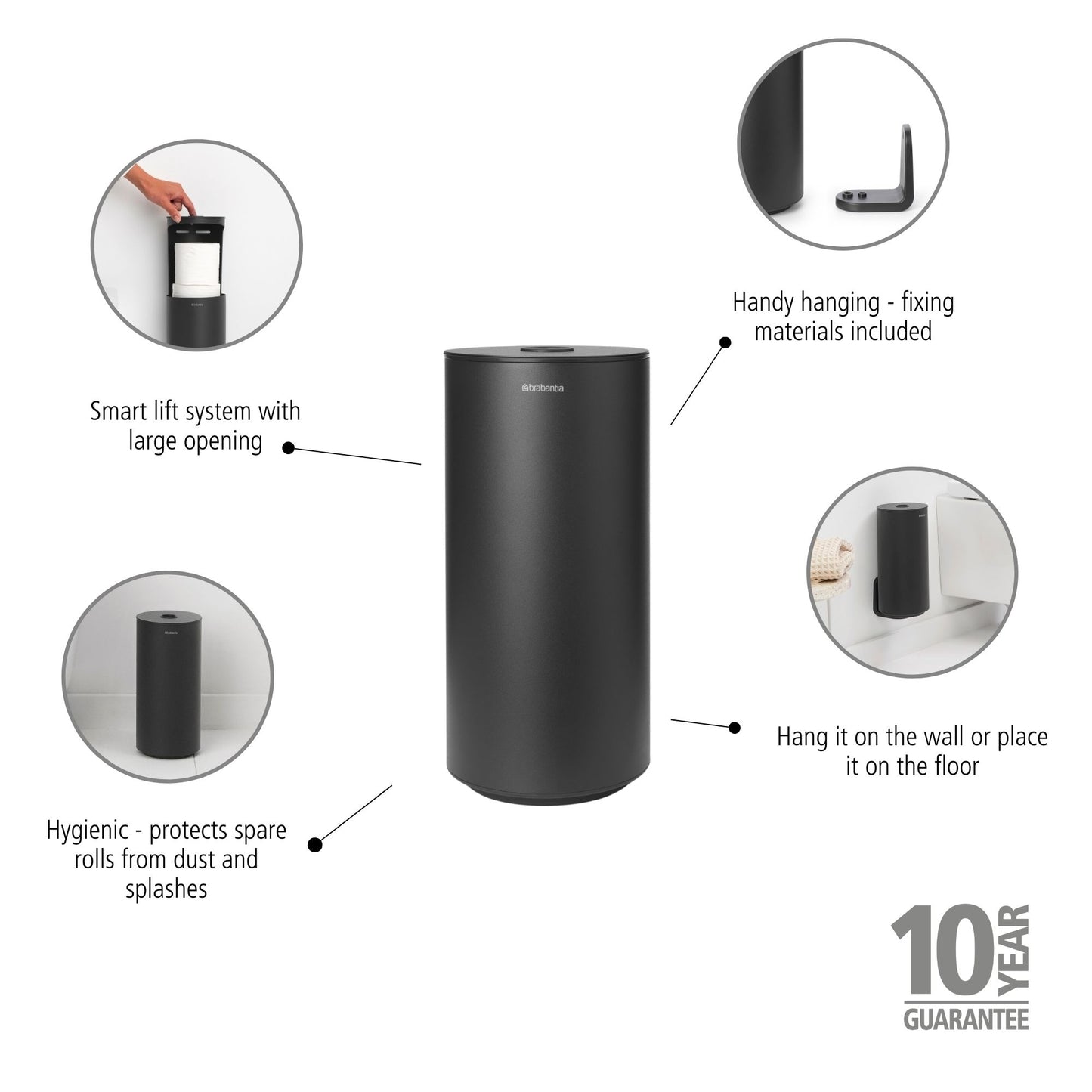 MindSet Toilet Roll Dispenser - Mineral Infinite Grey