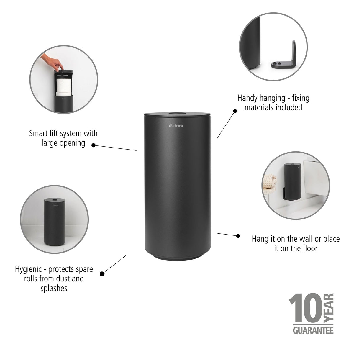 MindSet Toilet Roll Dispenser - Mineral Infinite Grey