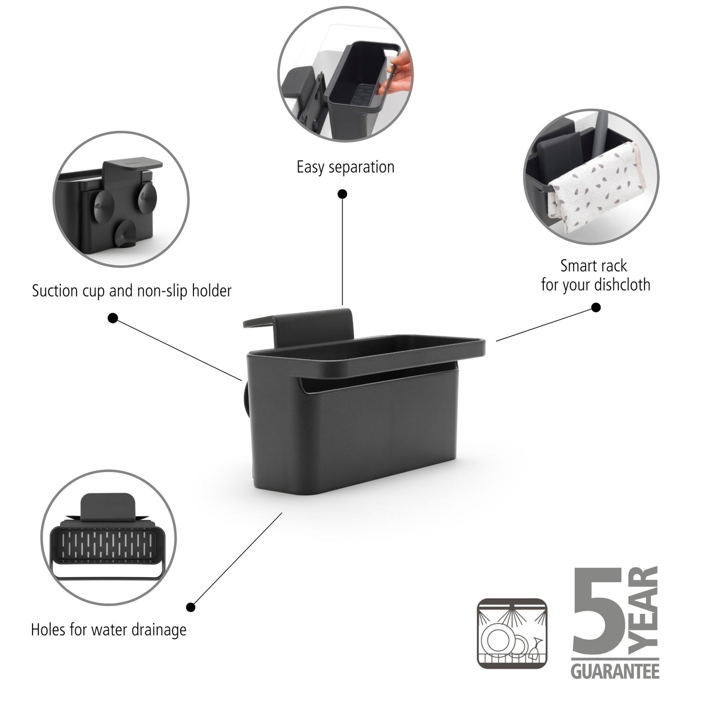 In-Sink Organiser - Dark Grey