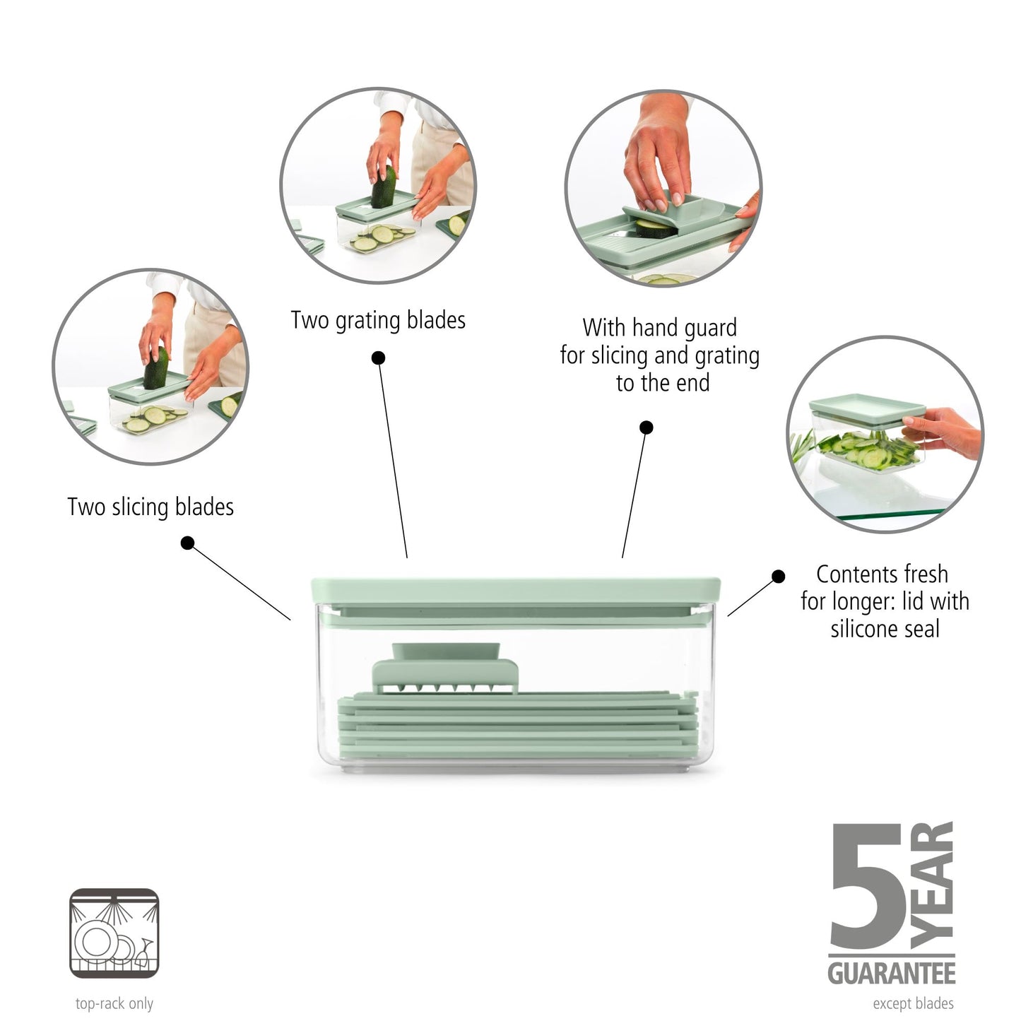 Tasty+ Slicer and Grater Set -Jade Green