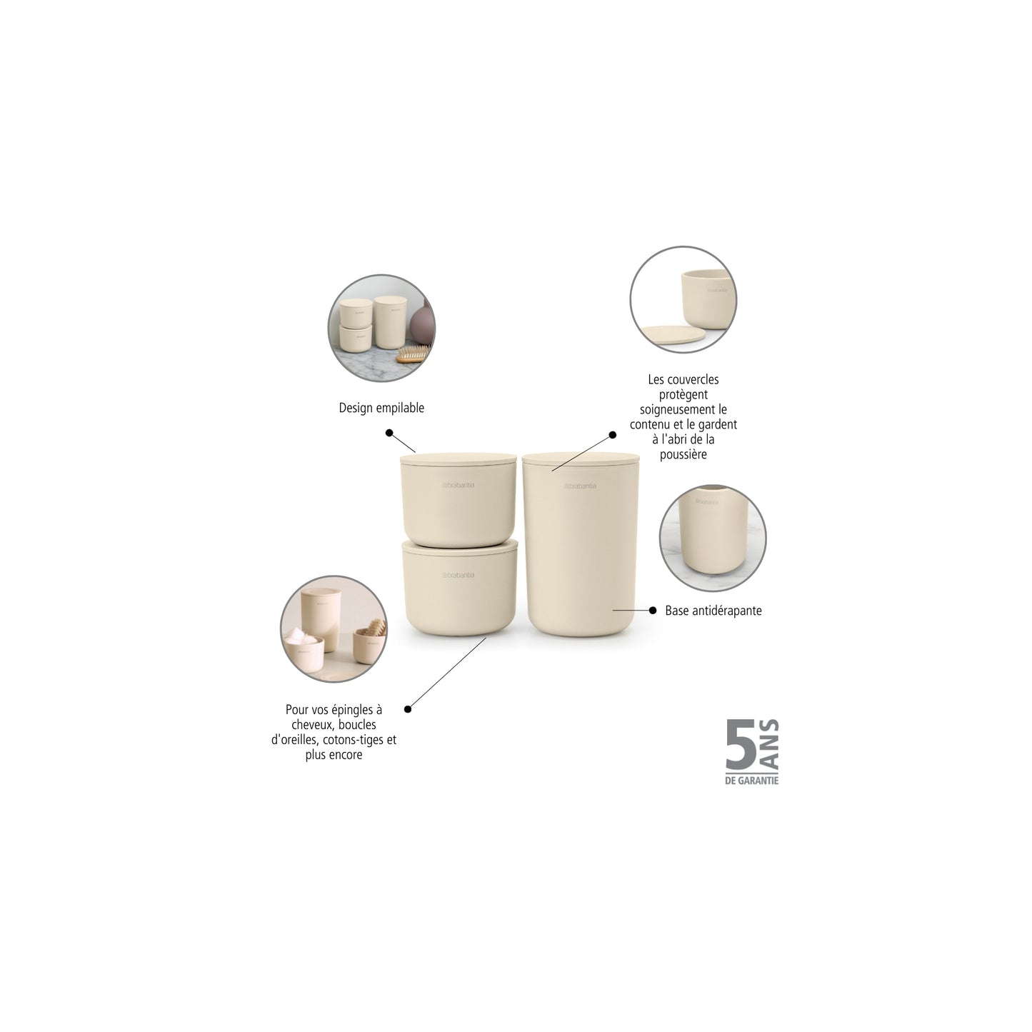 ReNew Storage Pots Set of 3 - Soft Beige