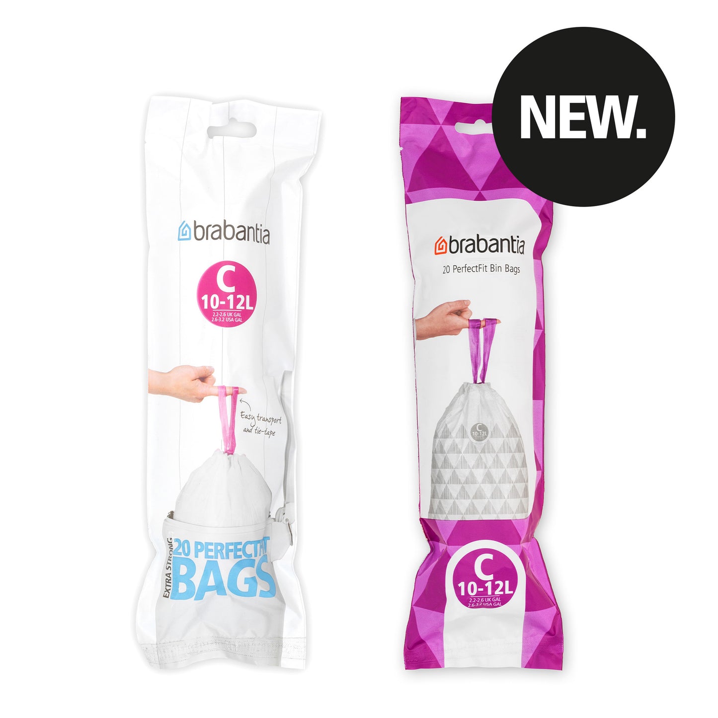 PerfectFit Bin Bags Code C (10-12 litre), Roll with 20 Bags