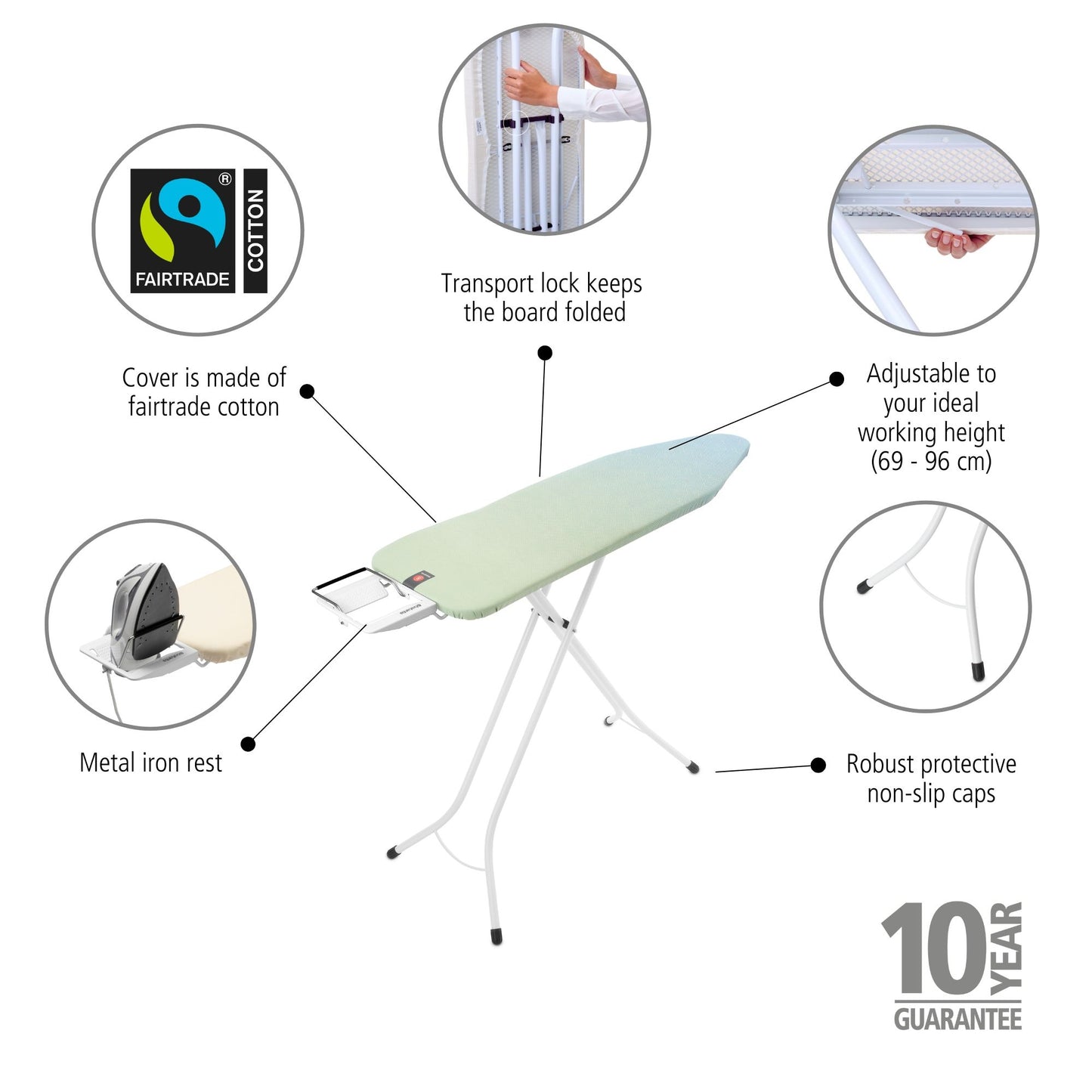 Ironing Board B, 124x38 cm, Steam Iron Rest - Soothing Sea
