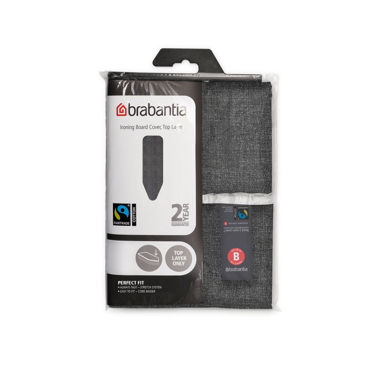 Ironing Board Cover B 124 x 38 cm, Top Layer - Denim Black