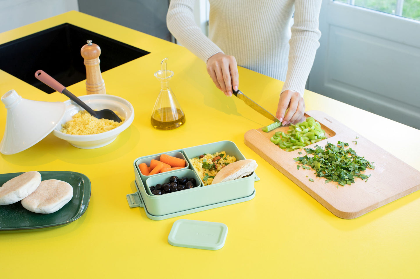 Make & Take Lunch Box Bento, Large - Jade Green