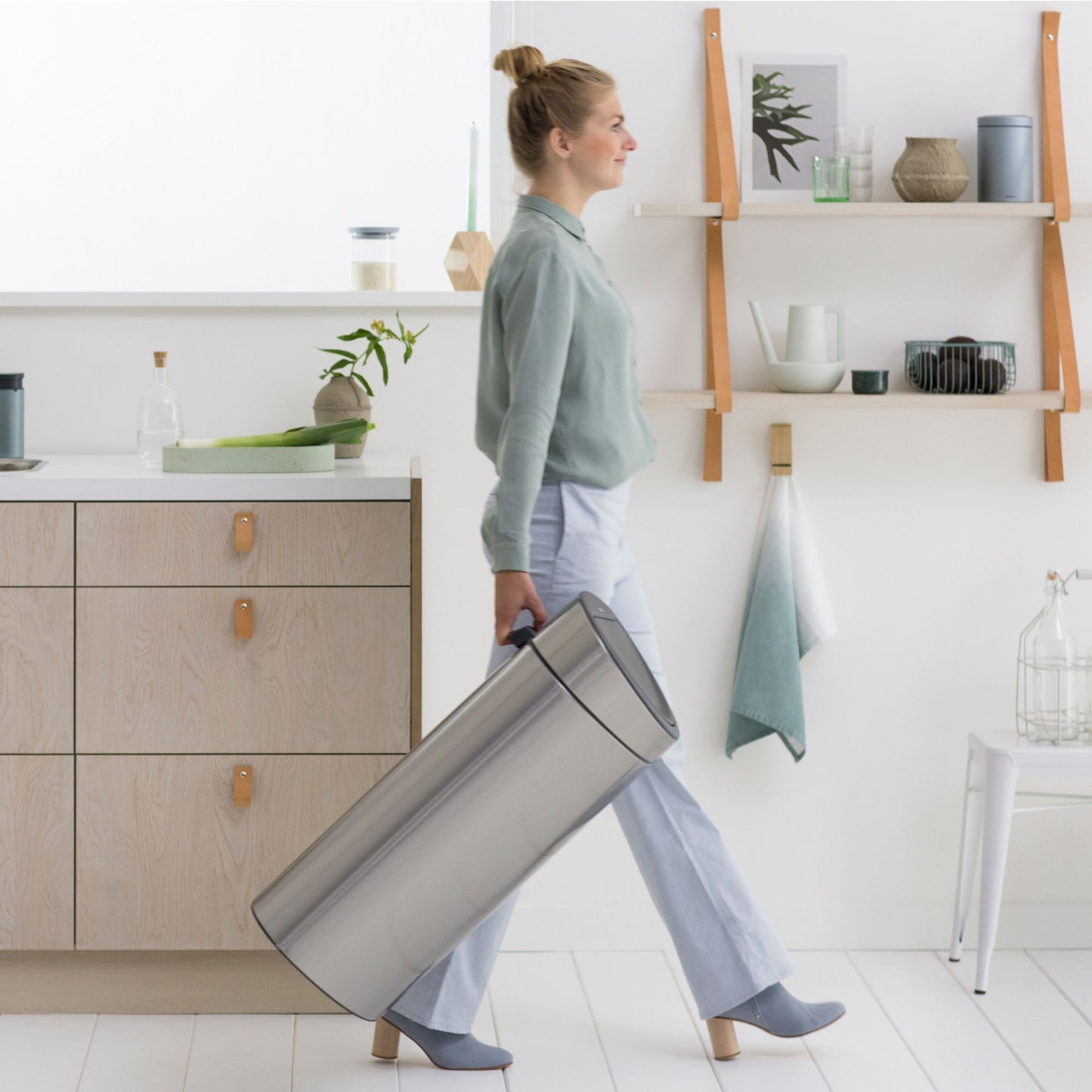 Touch Bin New 40 Litre - Fingerprint Proof Matt Steel