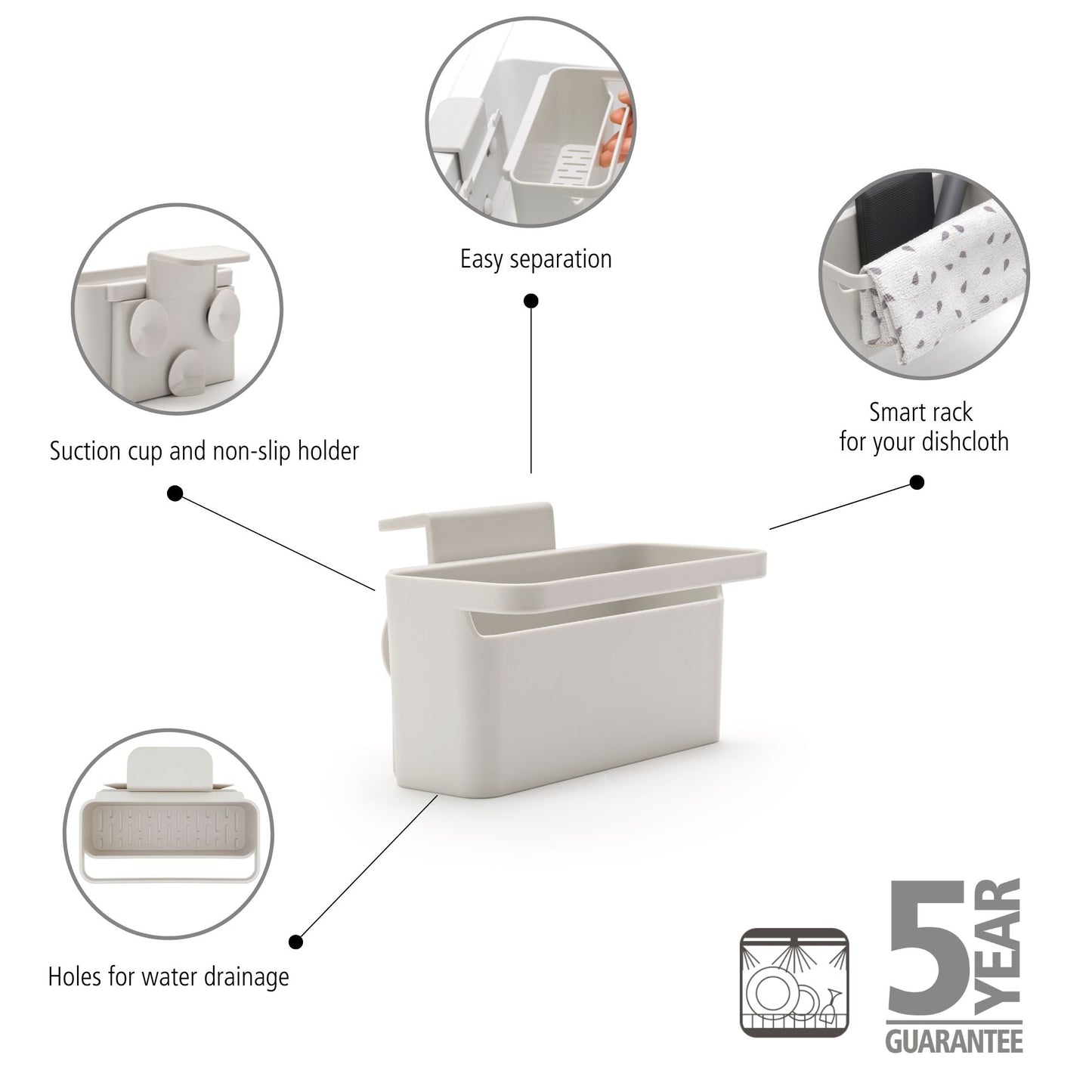 In-Sink Organiser - Light Grey