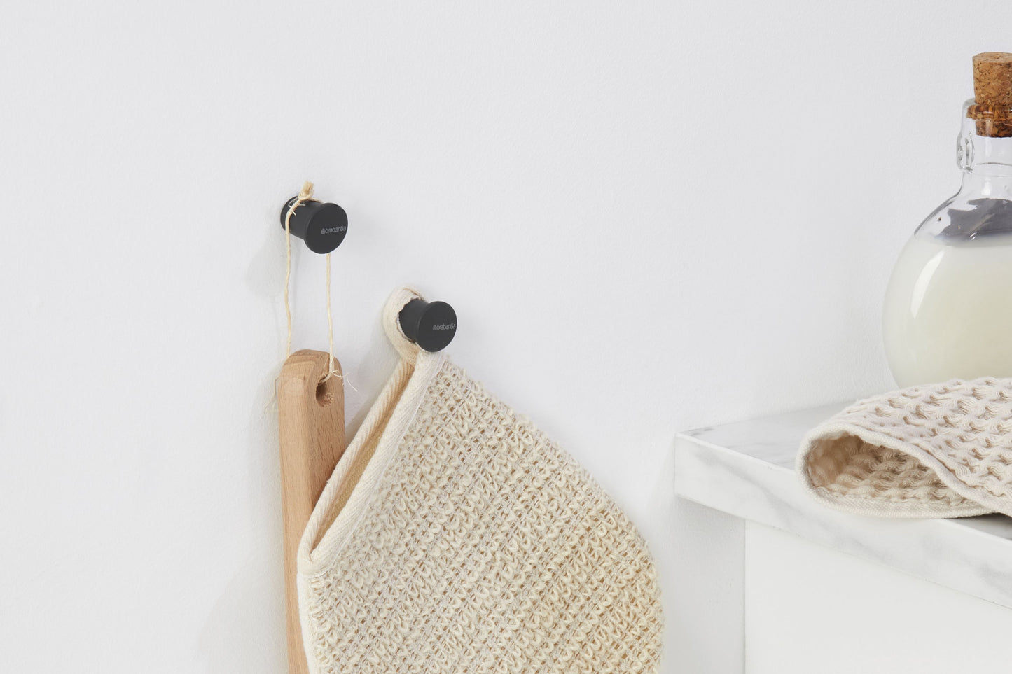 MindSet Towel Hooks,Metal Set of 2 - Mineral Infinite Grey