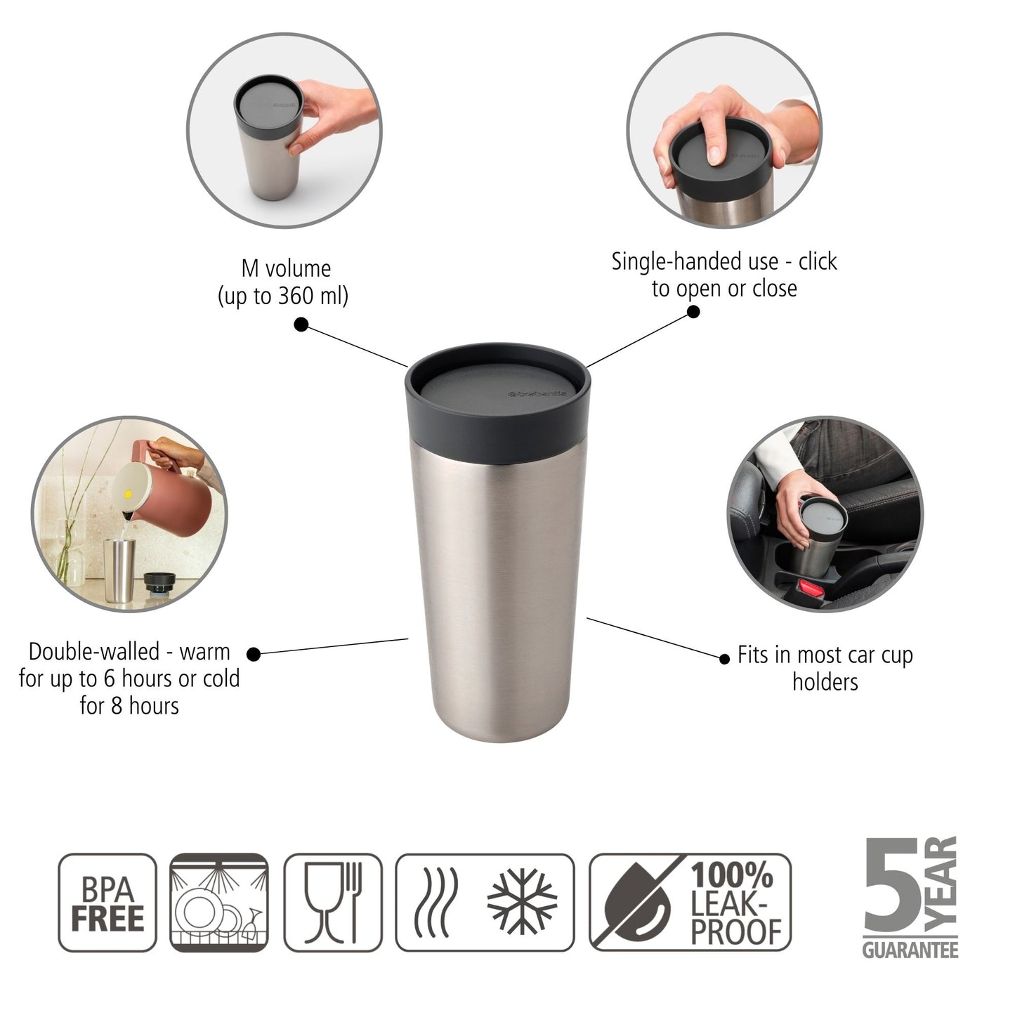 Make & Take Insulated Cup, 360ml - Dark Grey