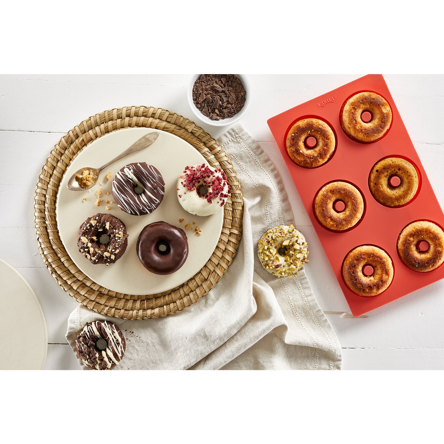 Doughnuts Mould - 6 cav - Red