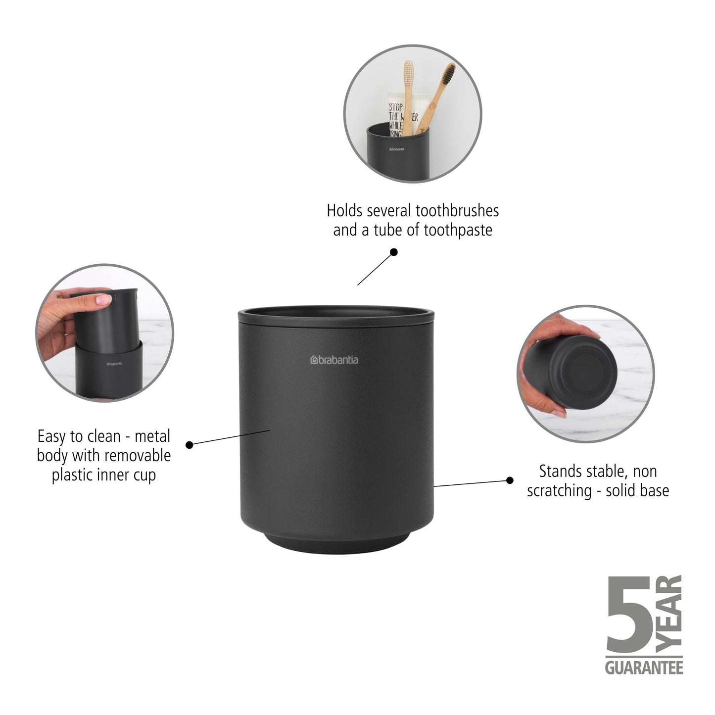 MindSet Toothbrush Holder - Mineral Infinite Grey