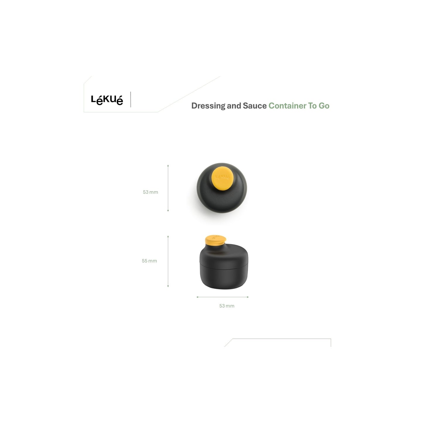 Dressing and Sauce Container To Go - Black