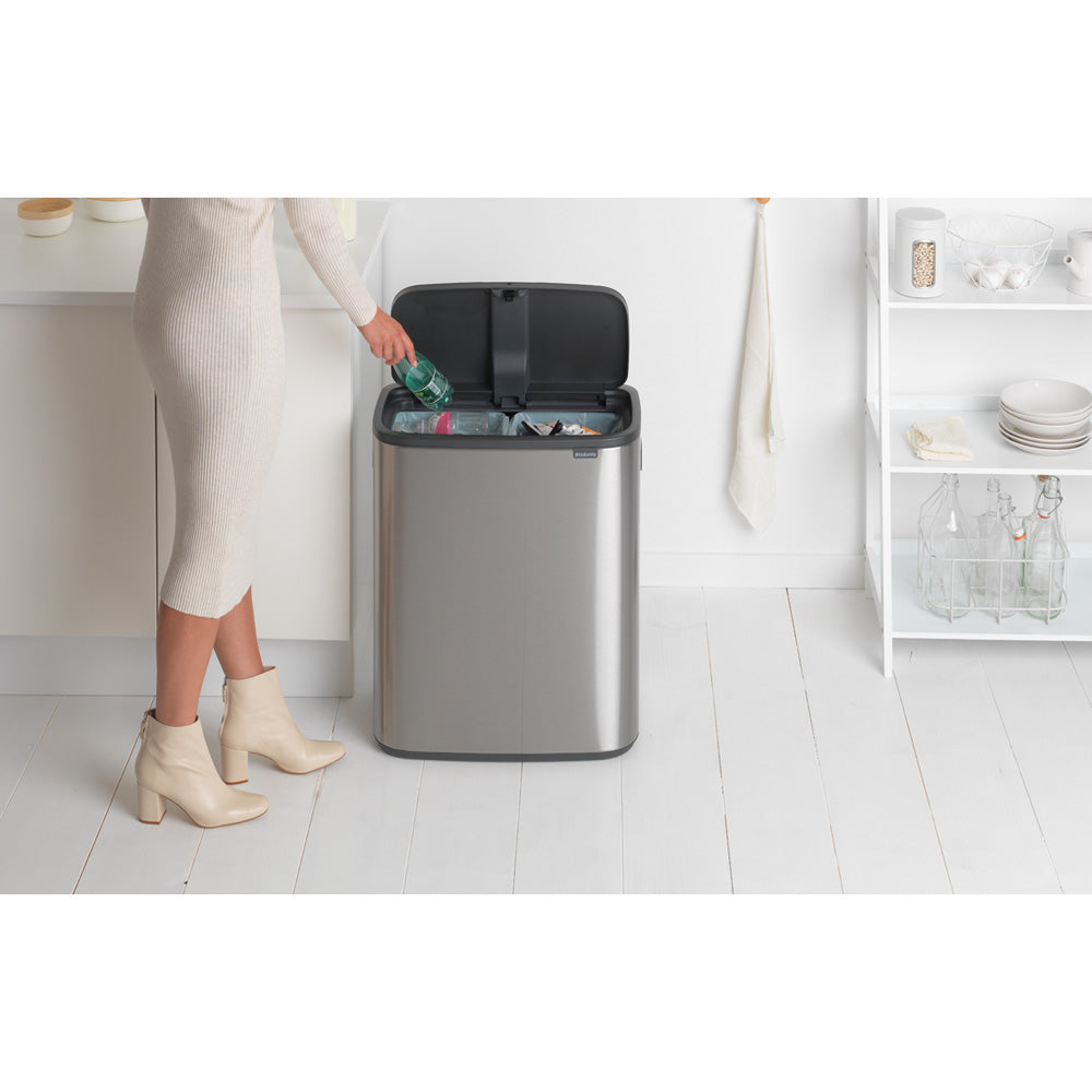 Bo Touch Bin 2 x 30 litre - Matt Steel Fingerprint Proof