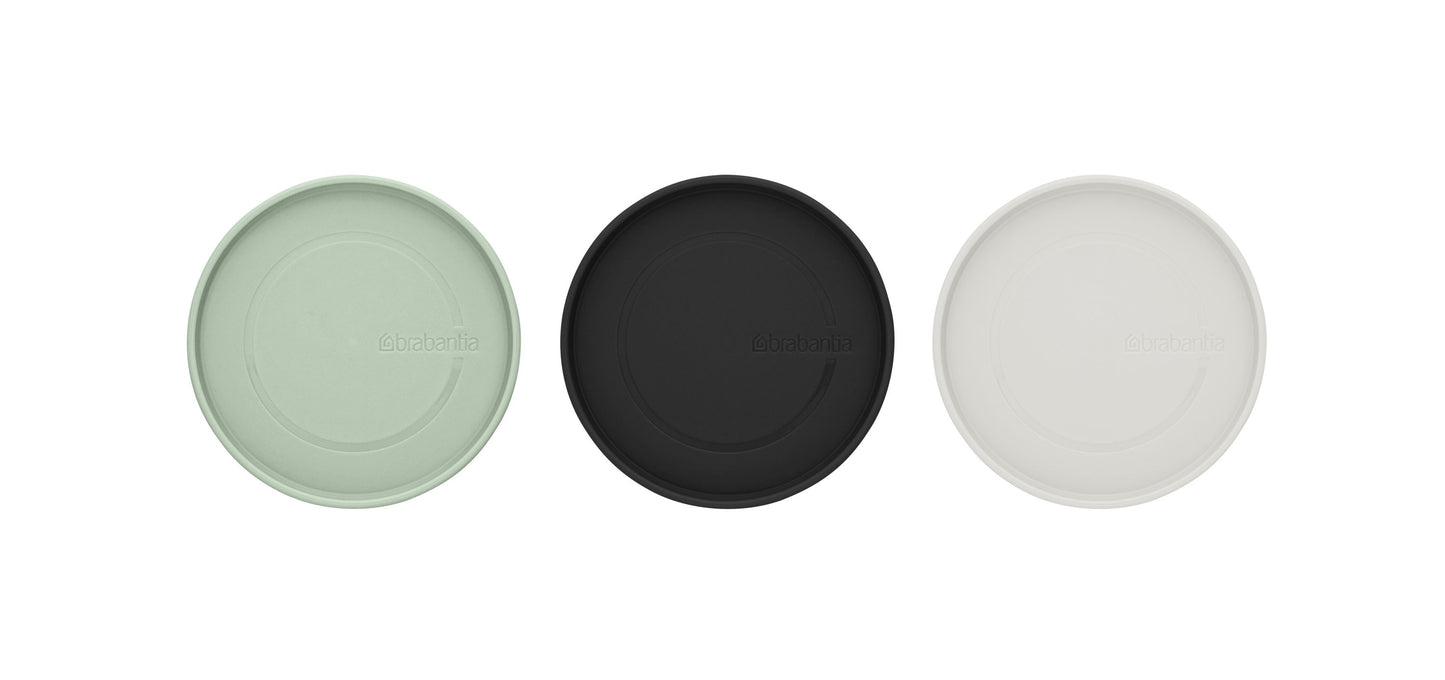 Stackable Glass Jars Set of 3 Grey/Green