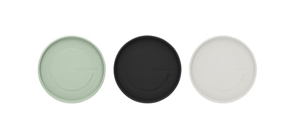 Stackable Glass Jars Set of 3 Grey/Green