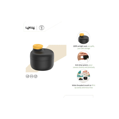 Dressing and Sauce Container To Go - Black