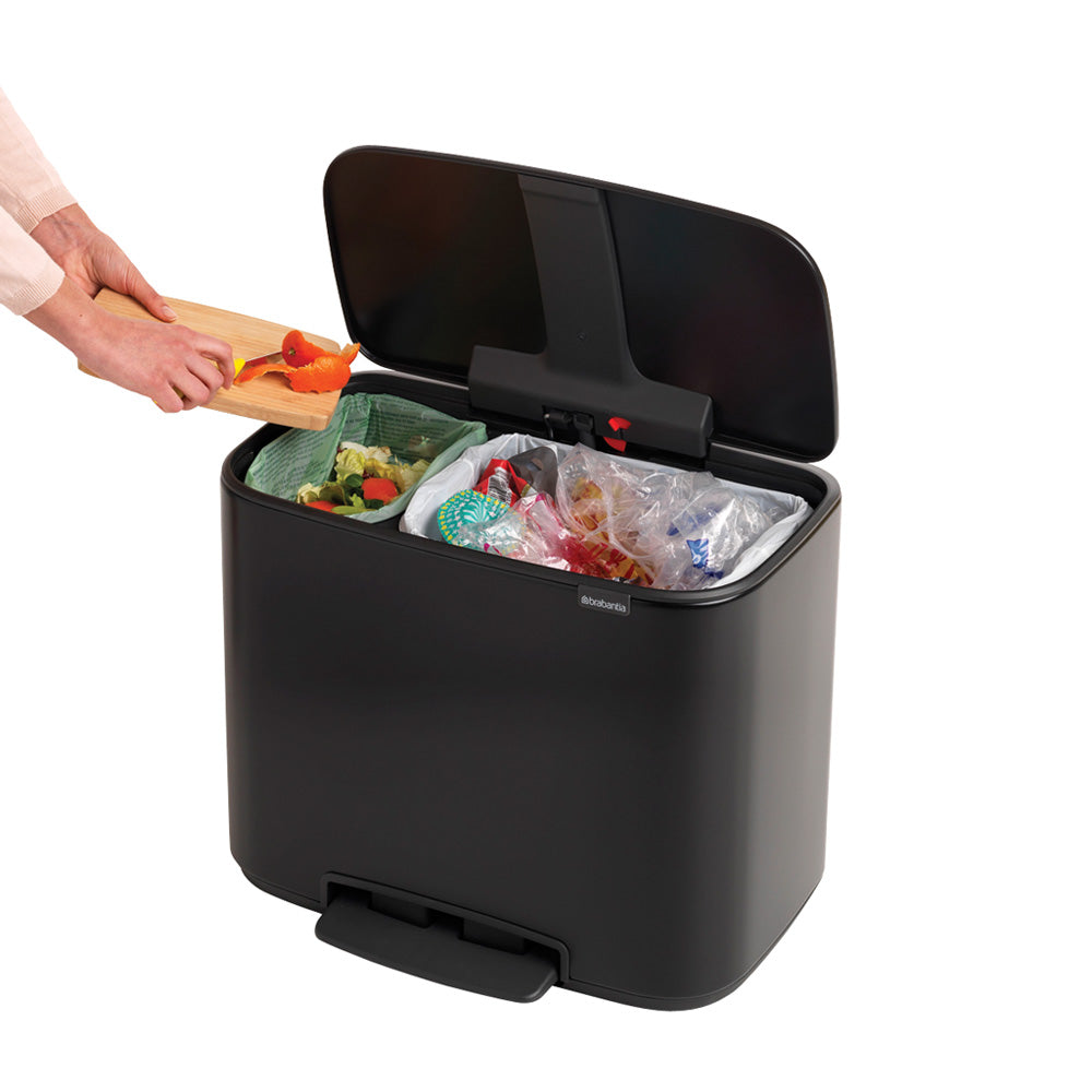 Bo Pedal Bin 11 + 23 litre - Matt Black