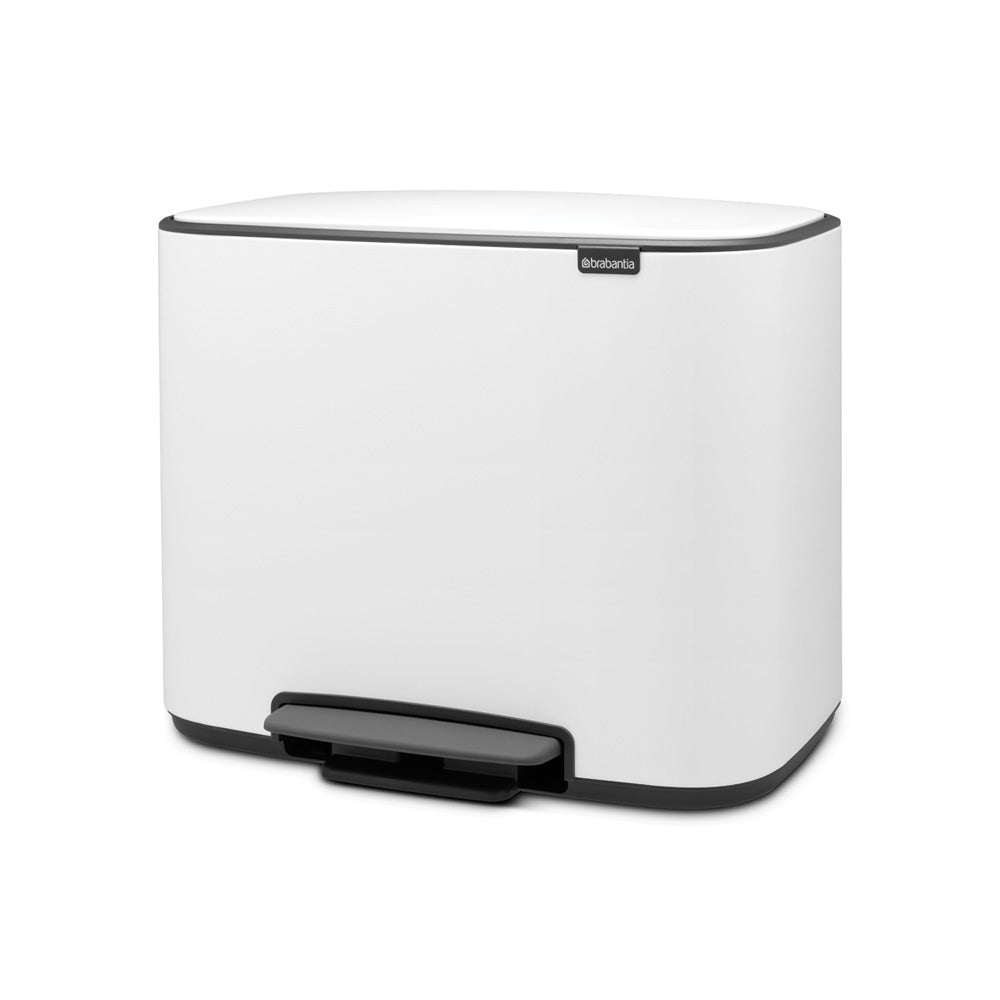 Bo Pedal Bin 3 x 11 Litre - White