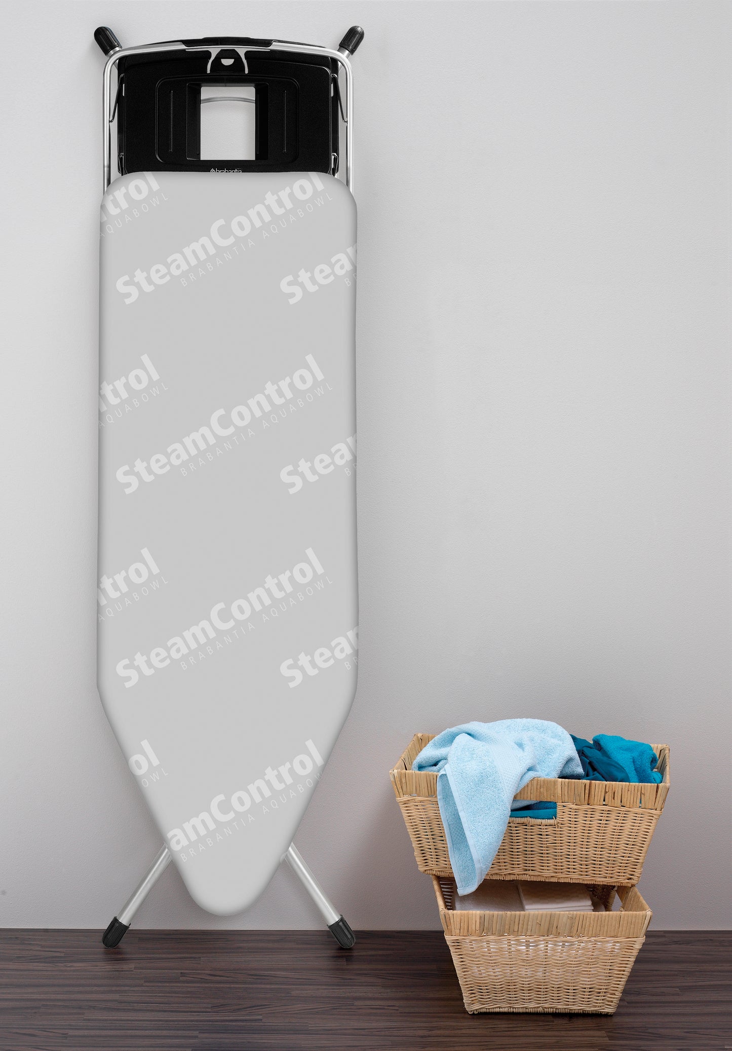 Ironing Board 124x45cm (C) Foldable Steam Unit Holder Steam Control with Aqua Bowl