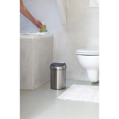 Touch Bin 3 litre - Matt Steel Fingerprint Proof