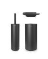 MindSet Toilet Set (Toilet Brush, Toilet Roll Holder, Toilet Roll Dispenser) - Mineral Infinite Grey