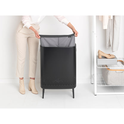 Bo Laundry Bin Hi 2 x 45 litre - Matt Black