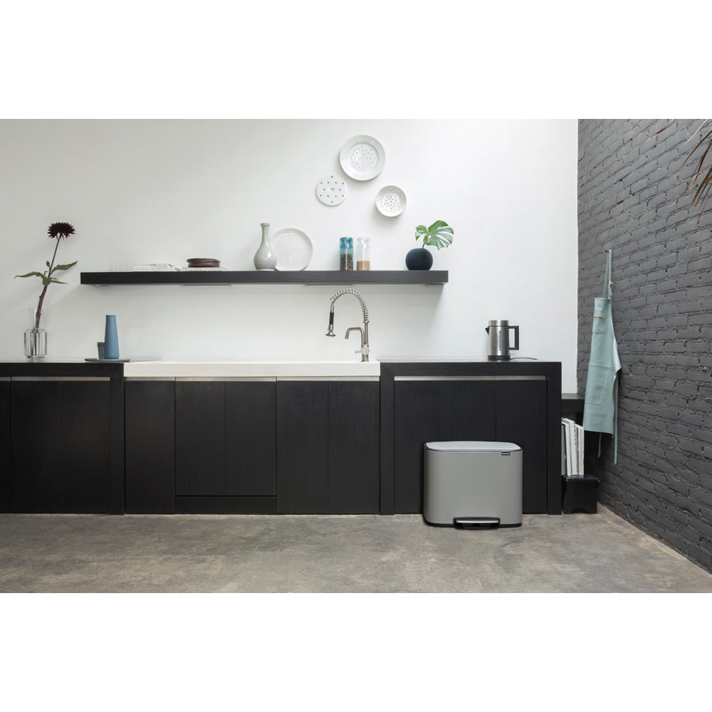 Bo Pedal Bin 3 x 11 litre - Mineral Concrete Grey