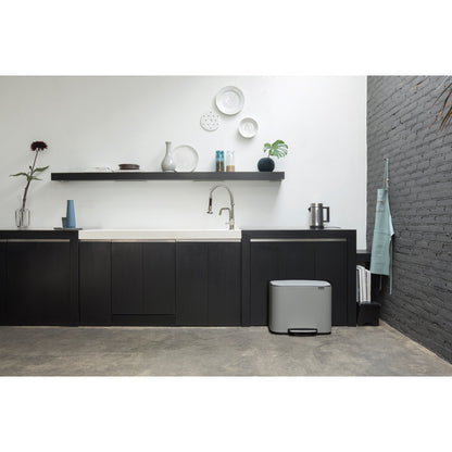 Bo Pedal Bin 3 x 11 litre - Mineral Concrete Grey