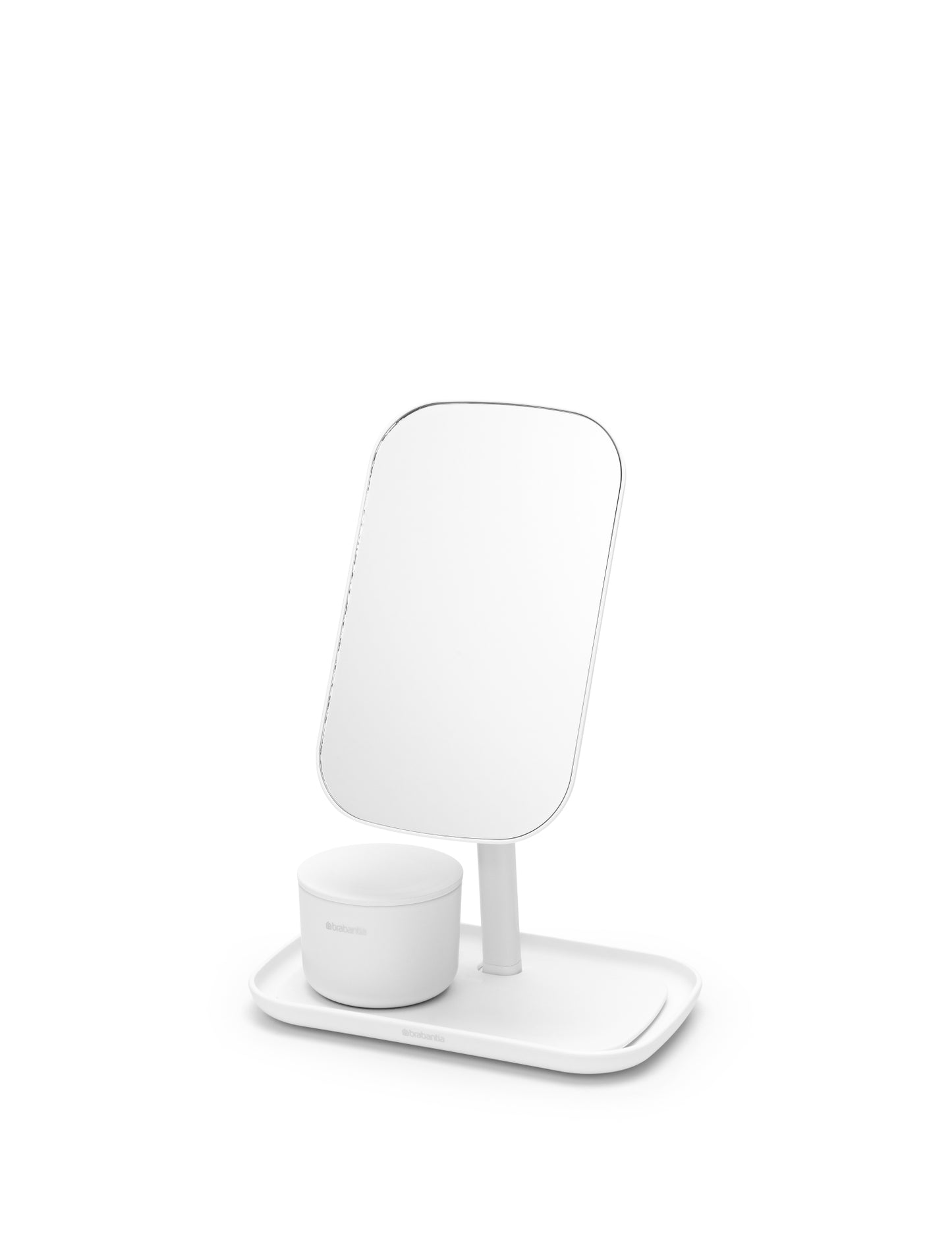 Mirror with Storage Tray - White