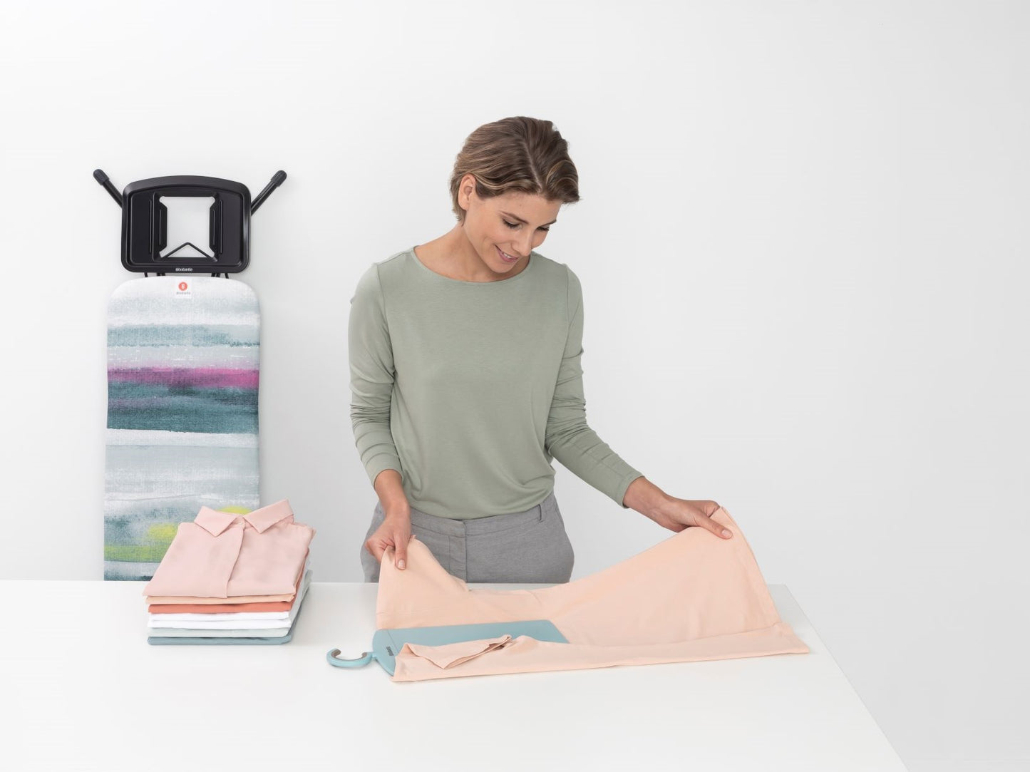 Ironing Board 124x38cm (B) Solid Steam Iron Rest - Morning Breeze