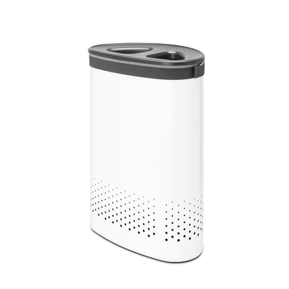 Laundry Bin 55 litre, Selector - White with Dark Grey Lid