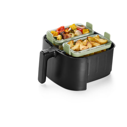 Air fryer Dual rectangular Glass Dishes Set of 2