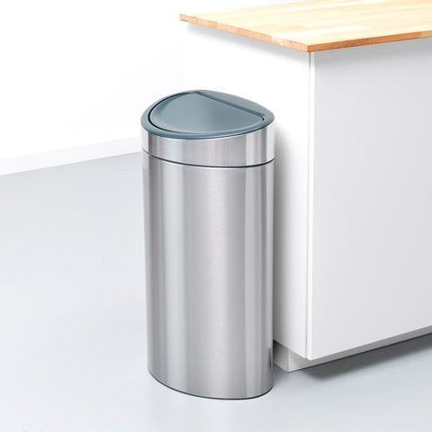 Touch Bin New 40 Litre - Matt Steel