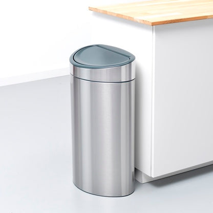 Touch Bin New 40 Litre - Matt Steel