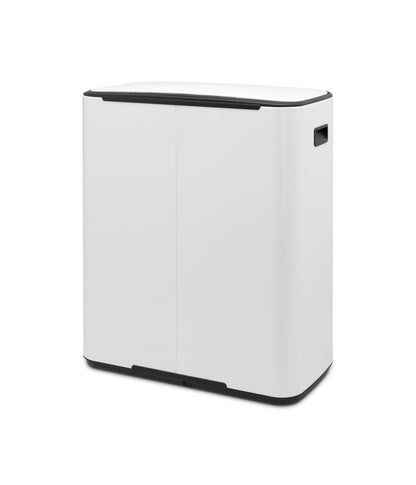 Bo Pedal Bin 2 x 30 litre - White