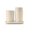 ReNew Bathroom Accessory Set - soap dispenser, toothbrush holder and tray - Soft Beige