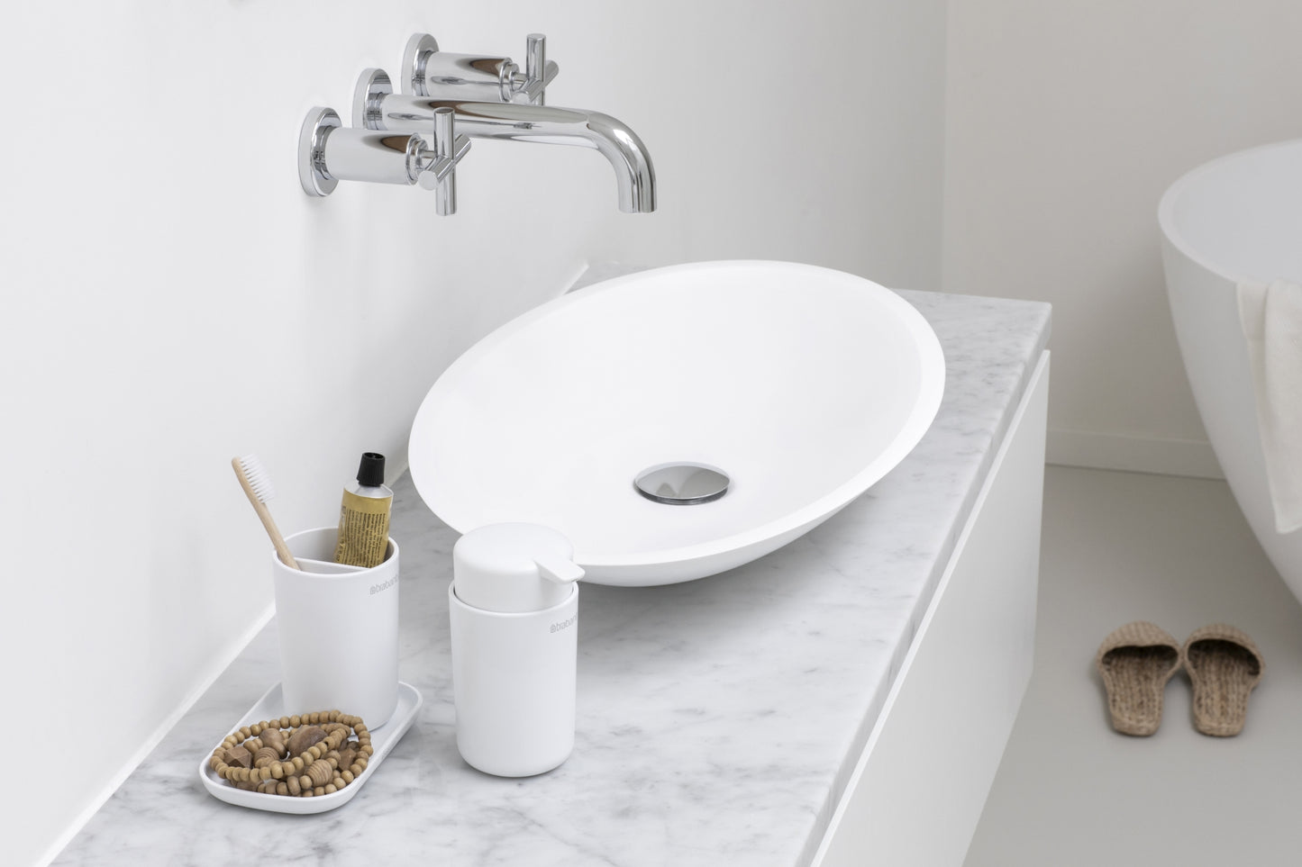 Bathroom Accessory Set of  3 - White