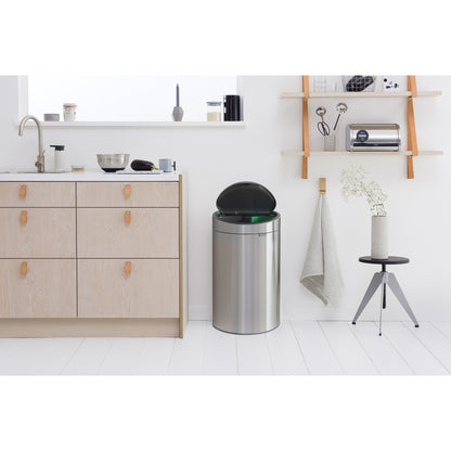 Touch Bin New Recycle 10 + 23 litre - Matt Steel Fingerprint Proof