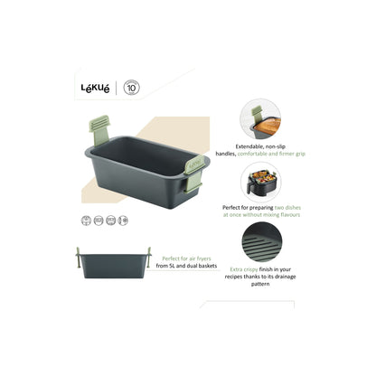 Air fryer Rectangular Basket - Grey