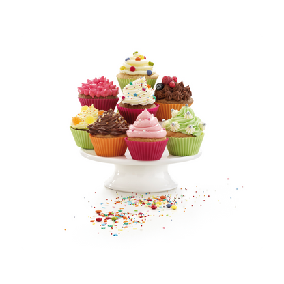 Silicone Muffin Cases Set of 12, 7 cm - Mixed